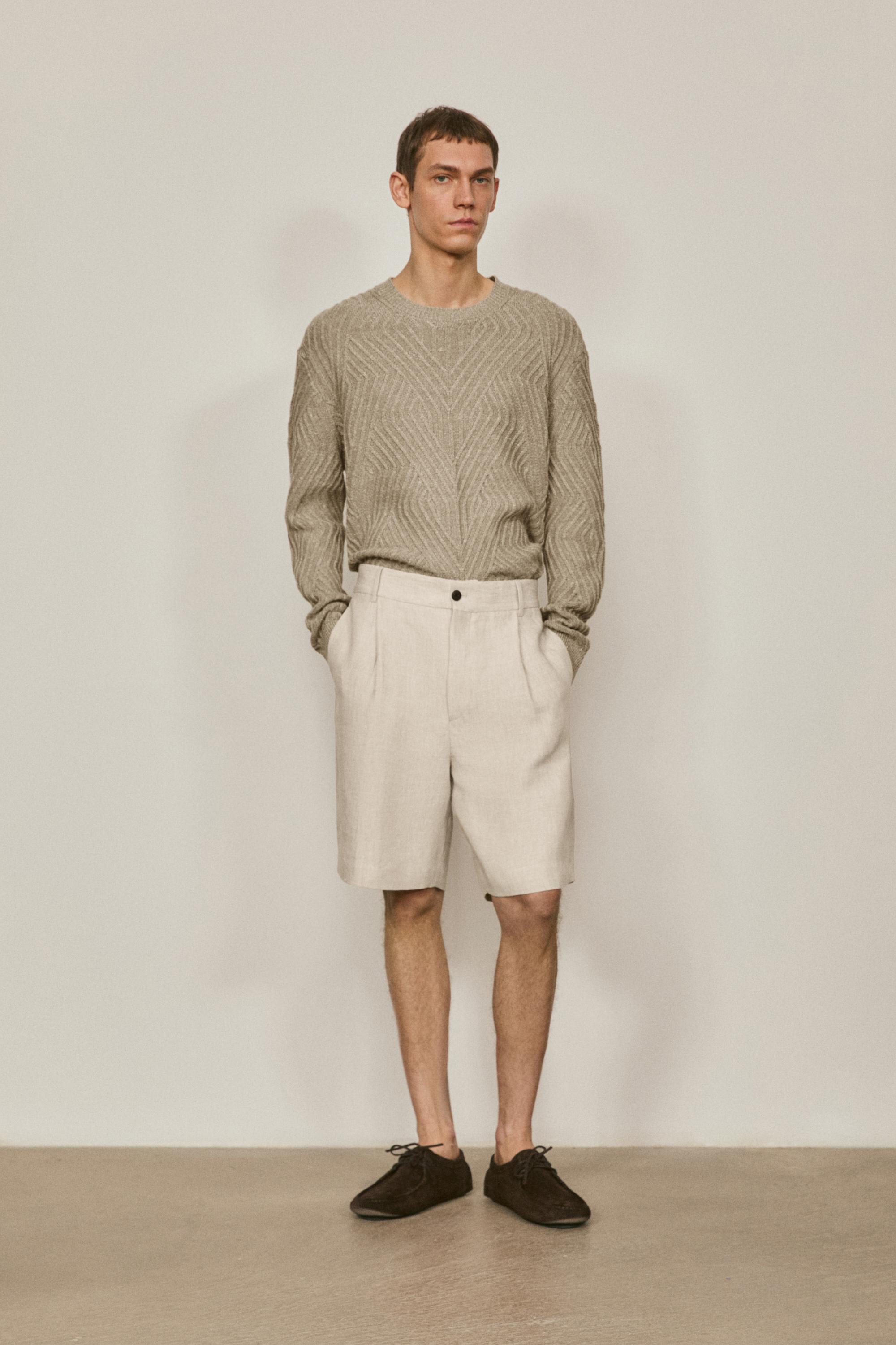 Linen Bermuda shorts with darts - LIMITED EDITION